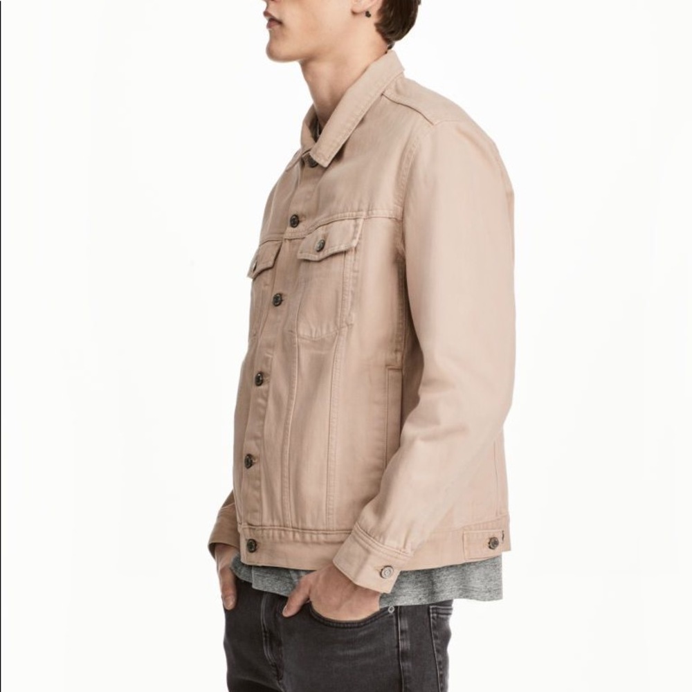 H&M Washed Denim Jacket Beige  size M